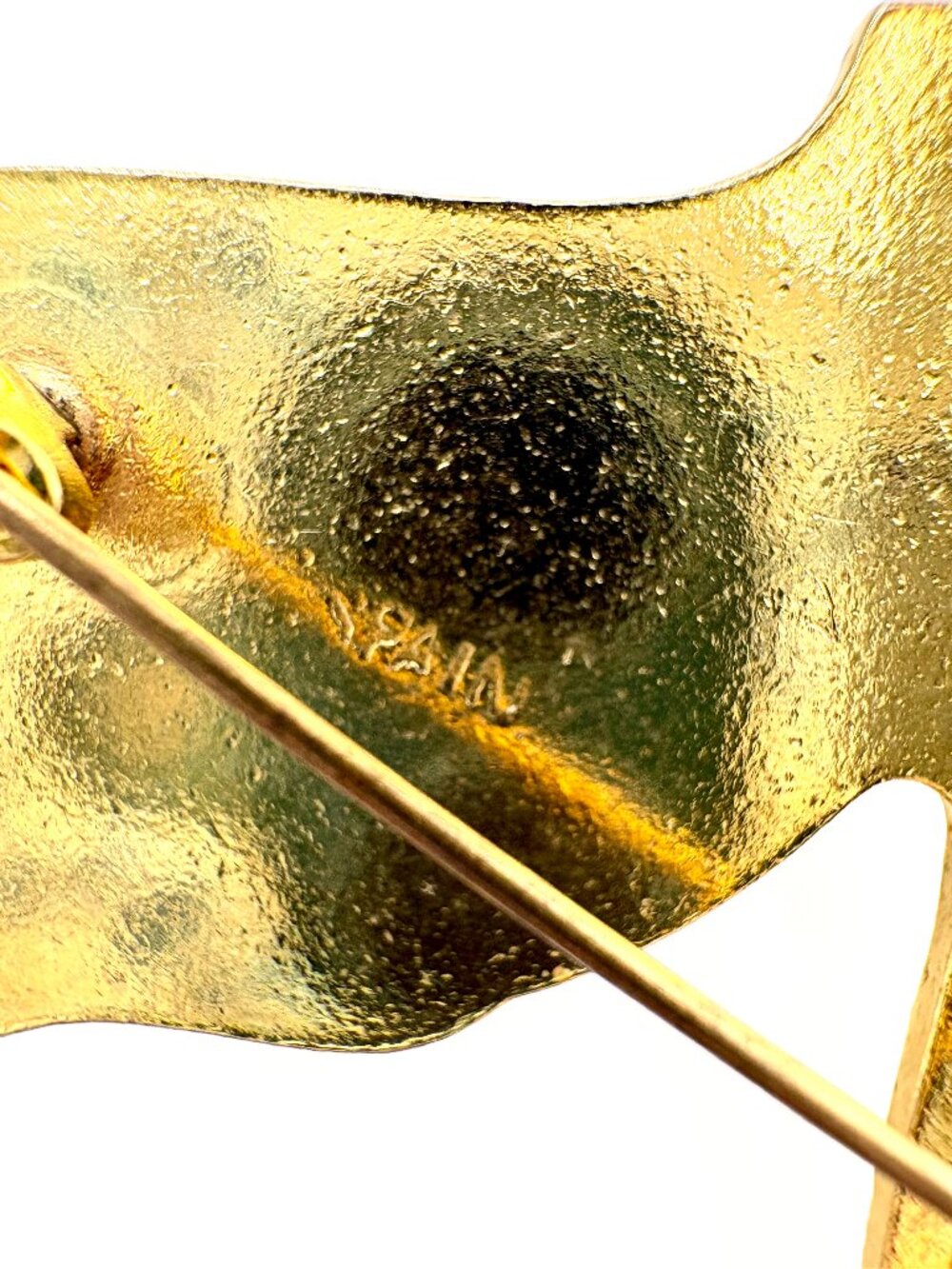 Vintage Swan Damascene Marbled Glass Jelly Belly Brooch - Picture 8 of 8